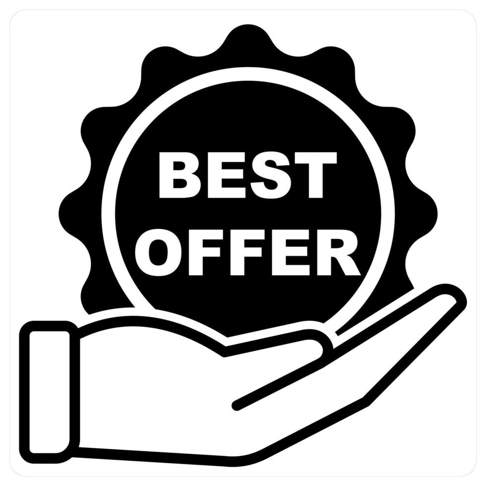 Home best offer icon concept in black duo line color vector